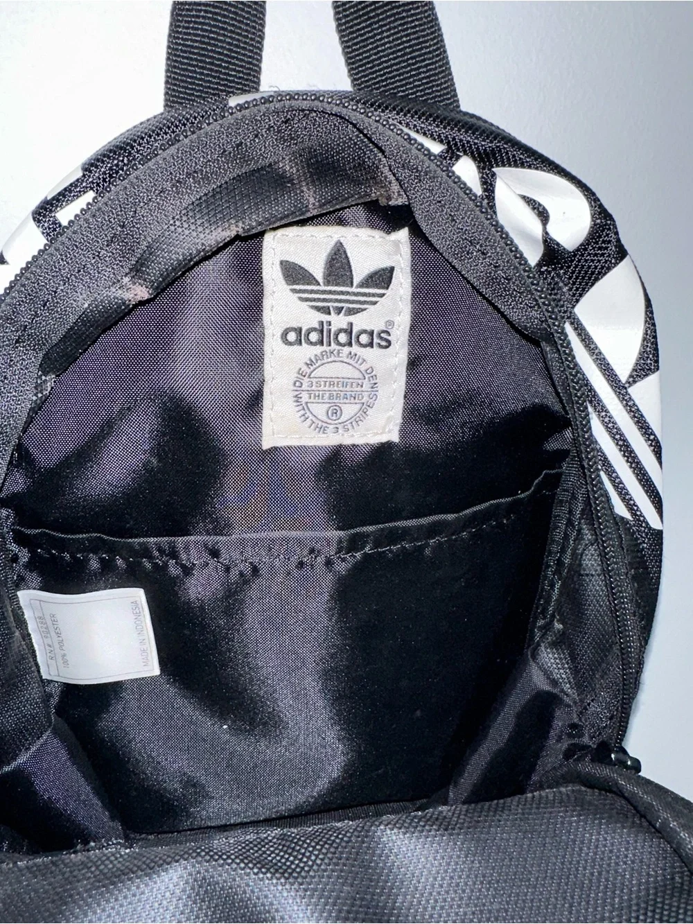 adidas Black and White Mini Backpack